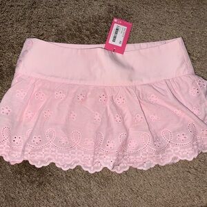 Pink Eyelet Skirt